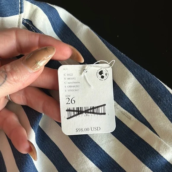 We the free Striped Flare Pants in Blue and White - Picture 3 of 8